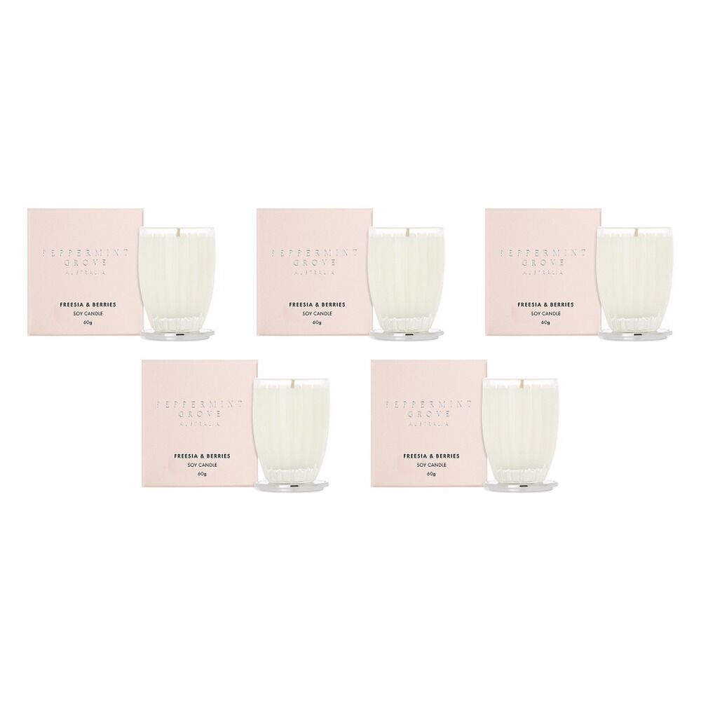Peppermint Grove Freesia & Berries Scented Soy Candle 60g Pack of 5