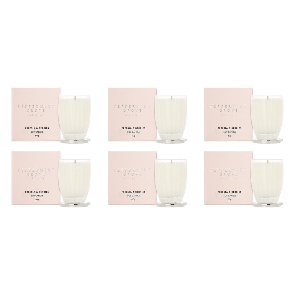 Peppermint Grove Freesia & Berries Scented Soy Candle 60g Pack of 6