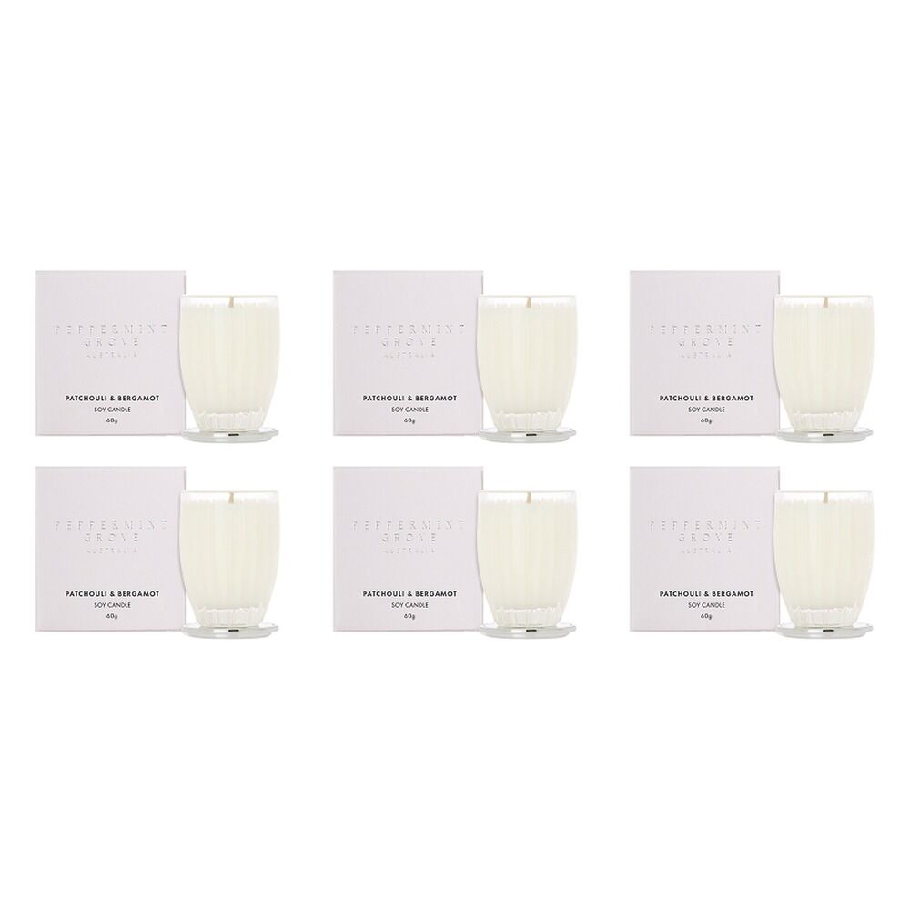 Peppermint Grove Patchouli & Bergamot Scented Soy Candle 60g Pack of 6