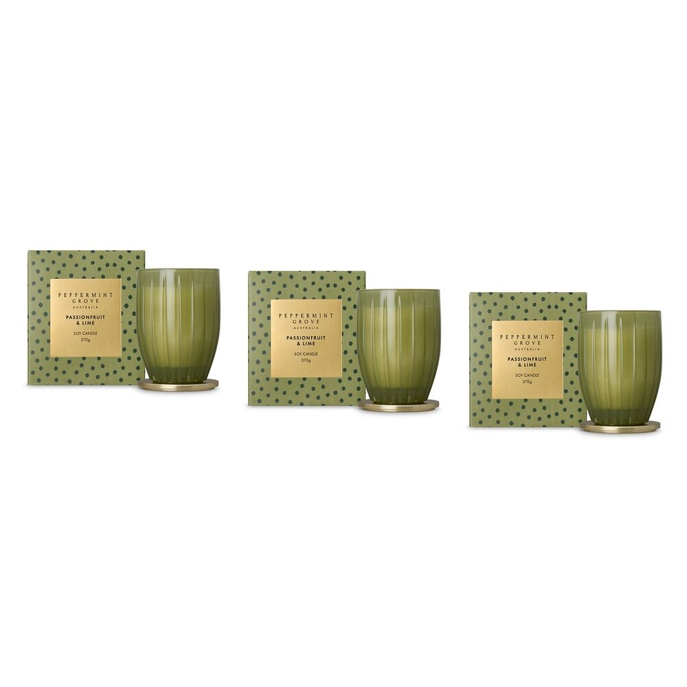Peppermint Grove Passionfruit & Lime Limited Edition Scented Soy Pack of 3