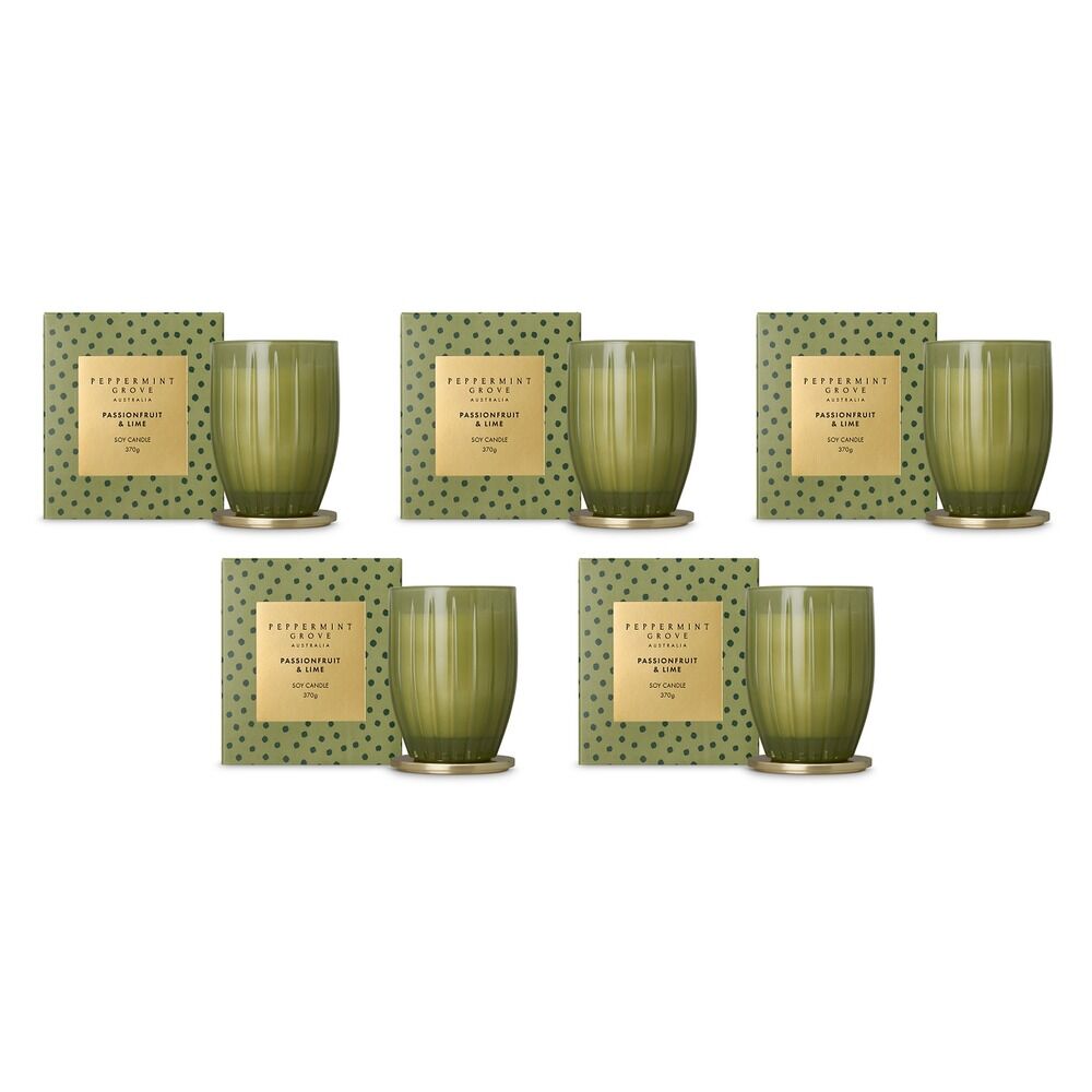 Peppermint Grove Passionfruit & Lime Limited Edition Scented Soy Pack of 5