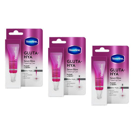 Vaseline Gluta-Hya Serum Gloss Royal Plum SPF 15 10mL x 8 Bundle of 3