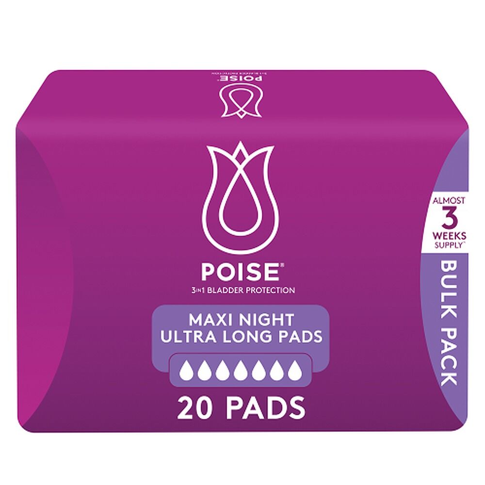 Poise Maxi Night Ultra Long Pads 20 Pads x 2