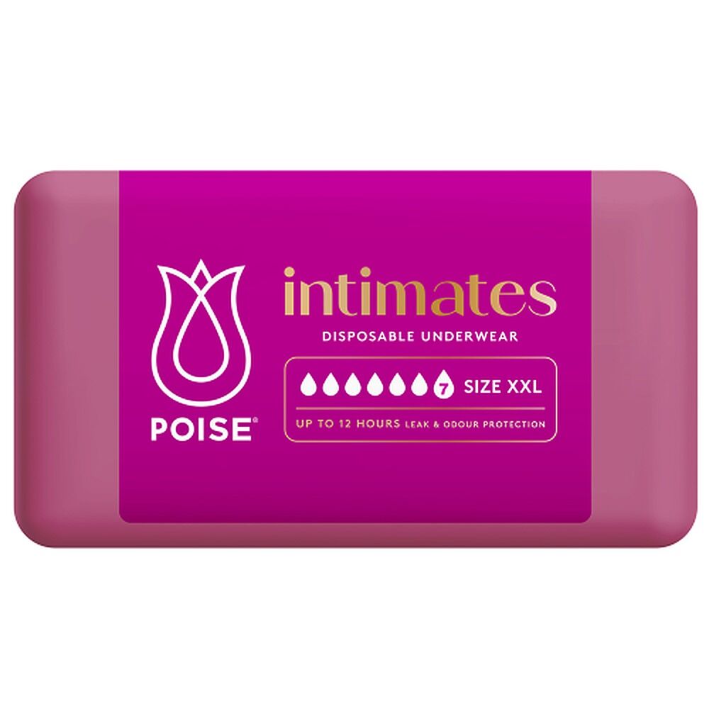 Poise Intimates Disposable Underwear XXL 8 Full Briefs x 2