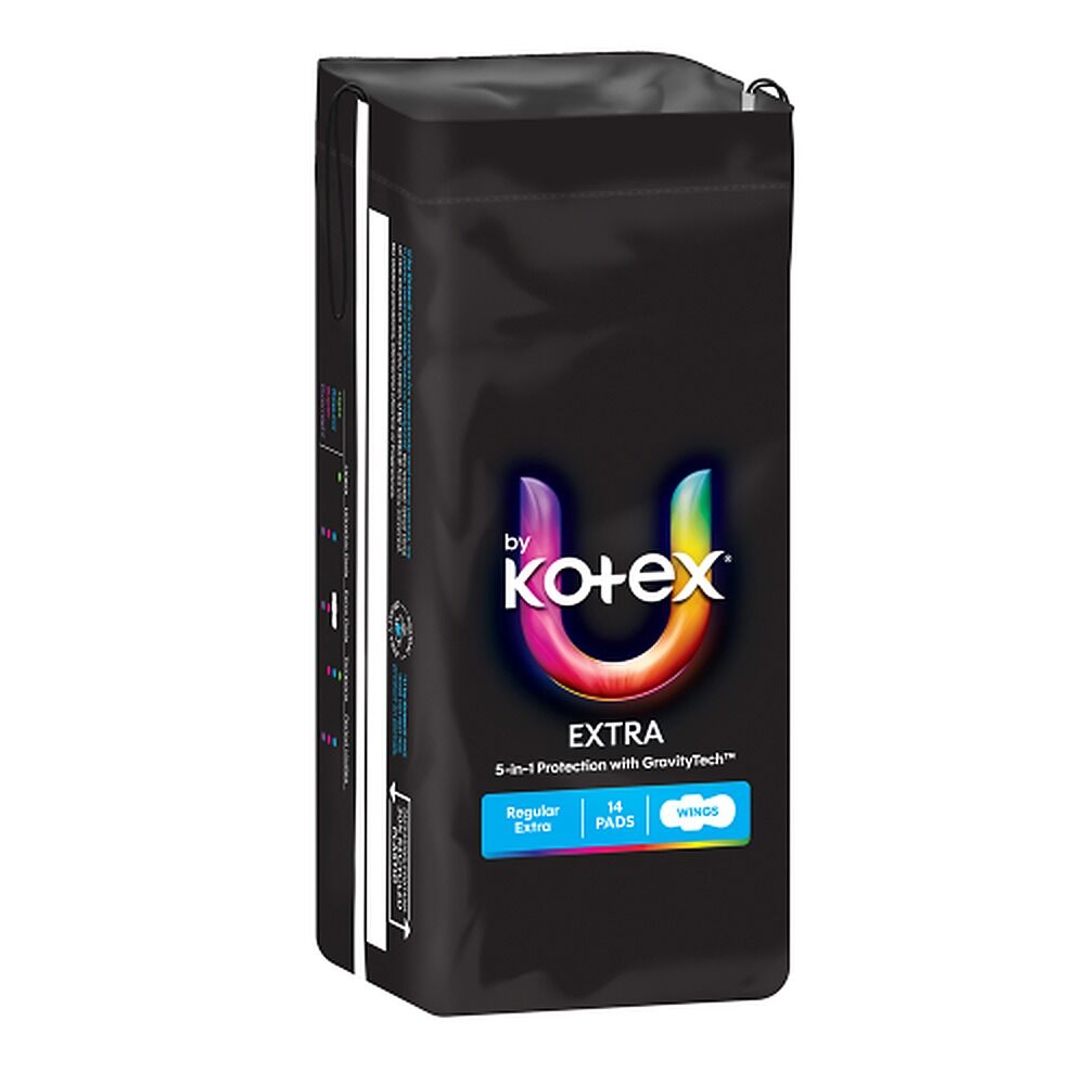 U By Kotex Extra Regular Pads with Wings 14 Pack x 6