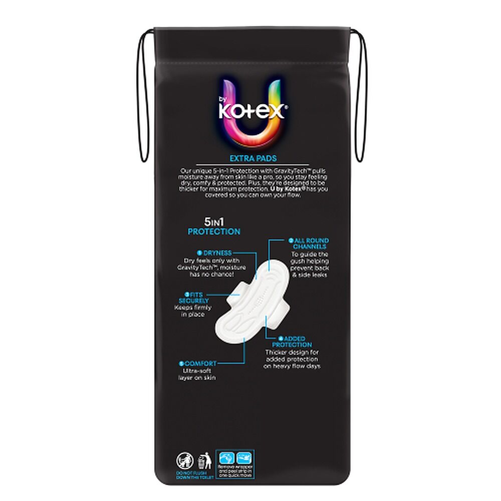 U By Kotex Extra Regular Pads with Wings 14 Pack x 6