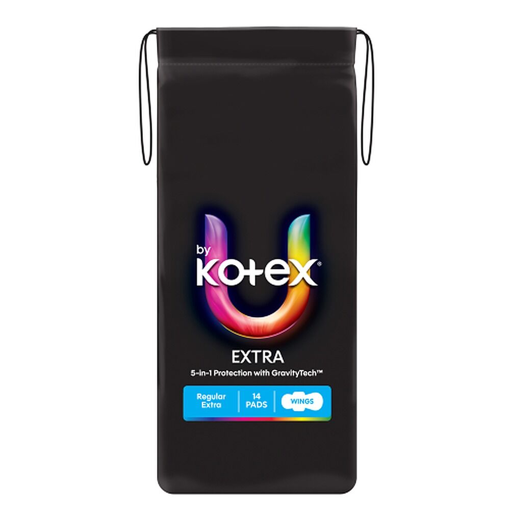 U By Kotex Extra Regular Pads with Wings 14 Pack