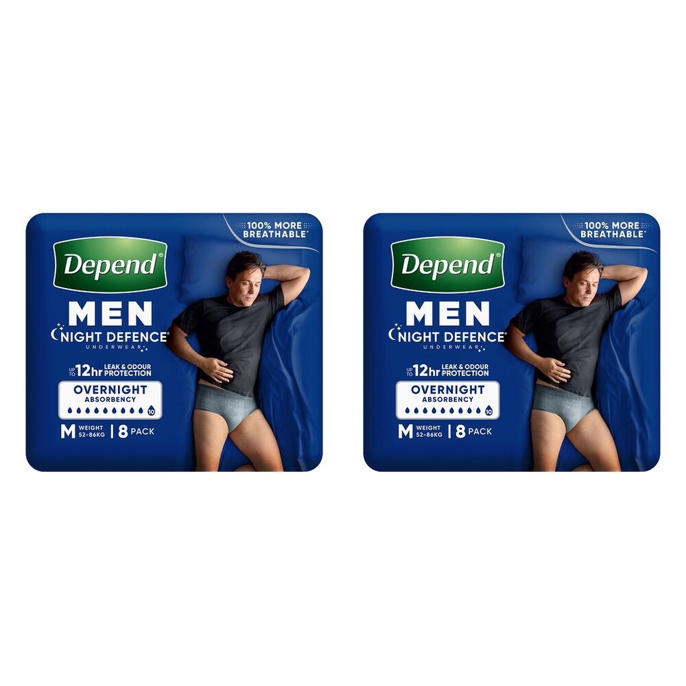 Depend UW Real Fit Night Defence Male ME x 3 Bundle of 2