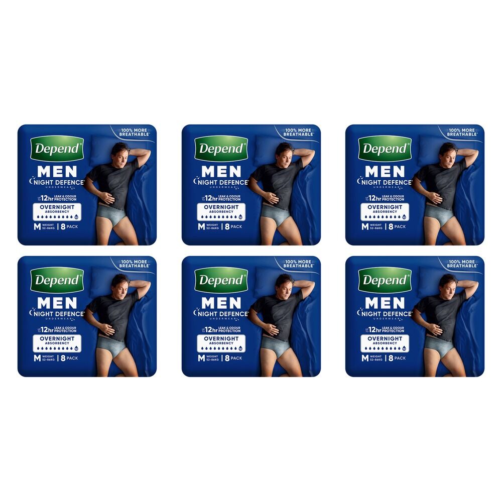 Depend UW Real Fit Night Defence Male ME x 3 Bundle of 6