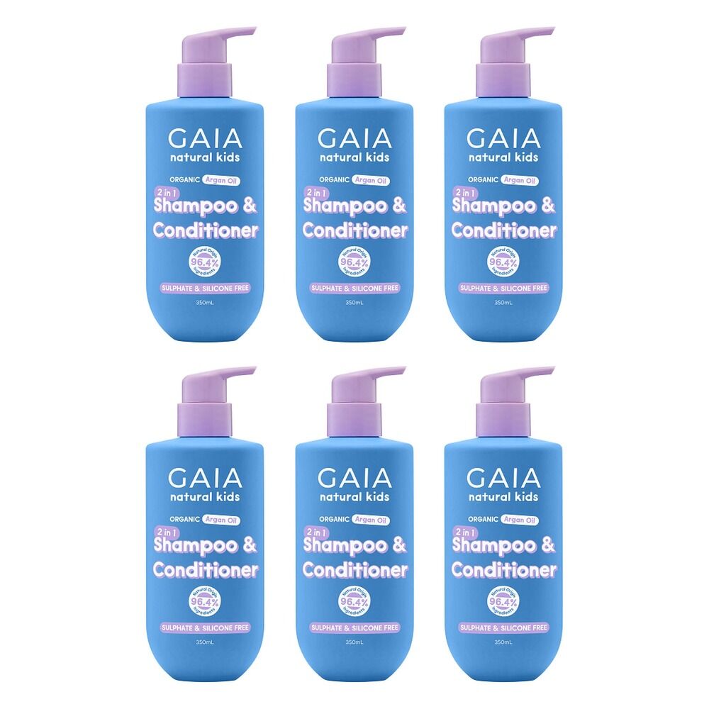 GAIA Natural Kids 2 in 1 Shampoo & Conditioner 350mL Pack of 6