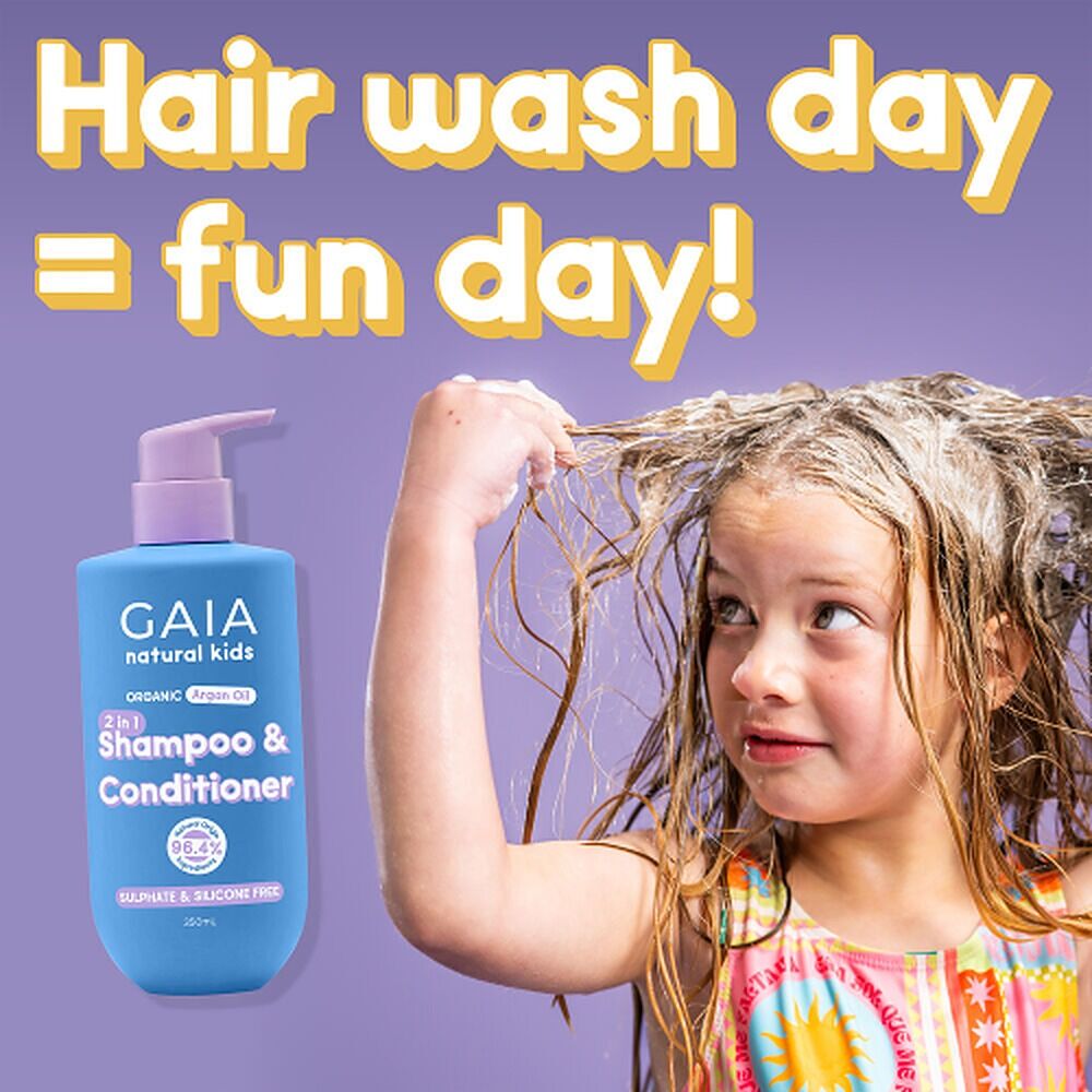 GAIA Natural Kids 2 in 1 Shampoo & Conditioner 350mL