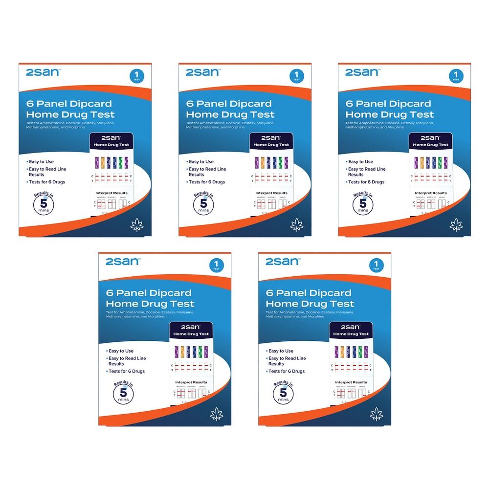 2San 6 Panel Dipcard Home Drug Test Pack of 5