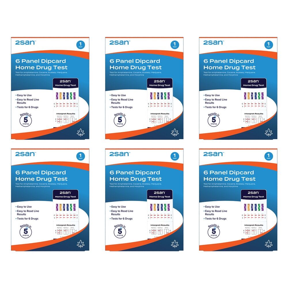 2San 6 Panel Dipcard Home Drug Test Pack of 6