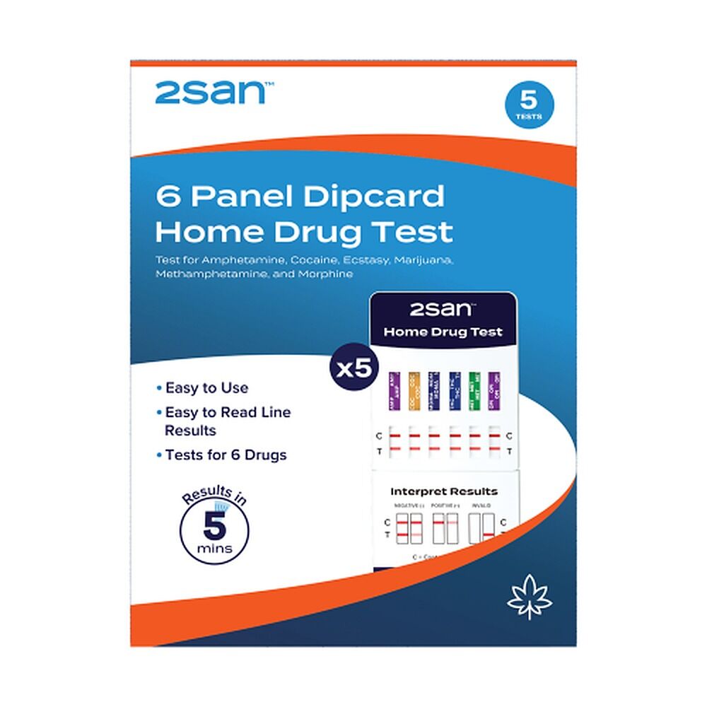 2SAN 6 Panel Dipcard Home Drug Test 5 Pack