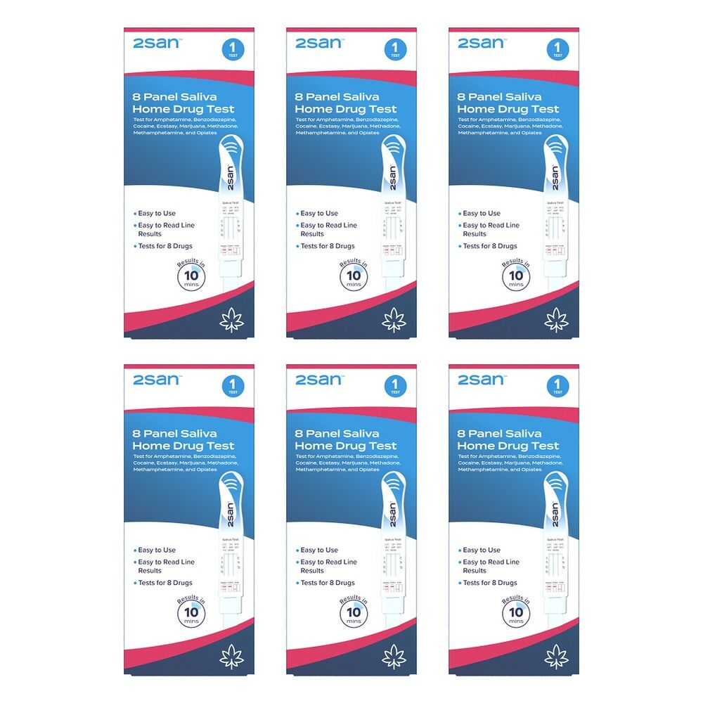 2San 8 Panel Saliva Home Drug Test Pack of 6