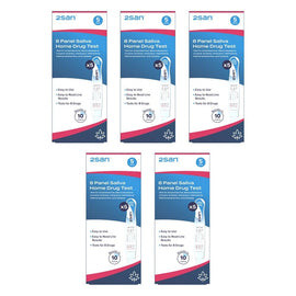 2San 8 Panel Saliva Home Drug Test 5 Pack Bundle of 5