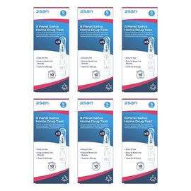 2San 8 Panel Saliva Home Drug Test 5 Pack Bundle of 6