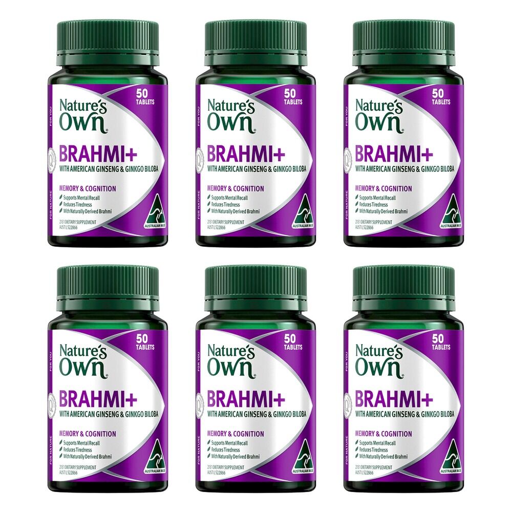 Nature's Own Brahmi+ 50 Tablets Pack of 6