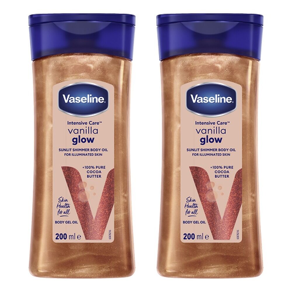 Vaseline Shimmer Body Oil Vanilla Glow 2 Pack of 2