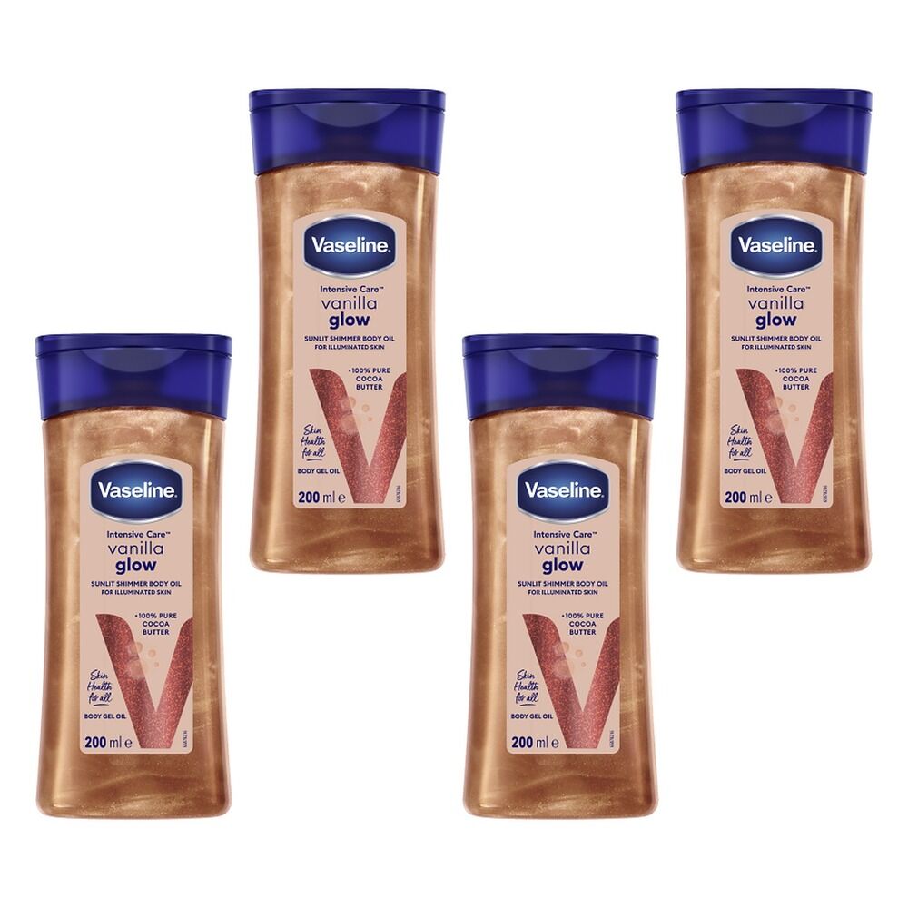 Vaseline Shimmer Body Oil Vanilla Glow 2 Pack of 4
