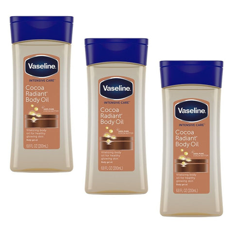 Vaseline Intensive Care Cocoa Radiant Body Oil 200mL Pack of 3
