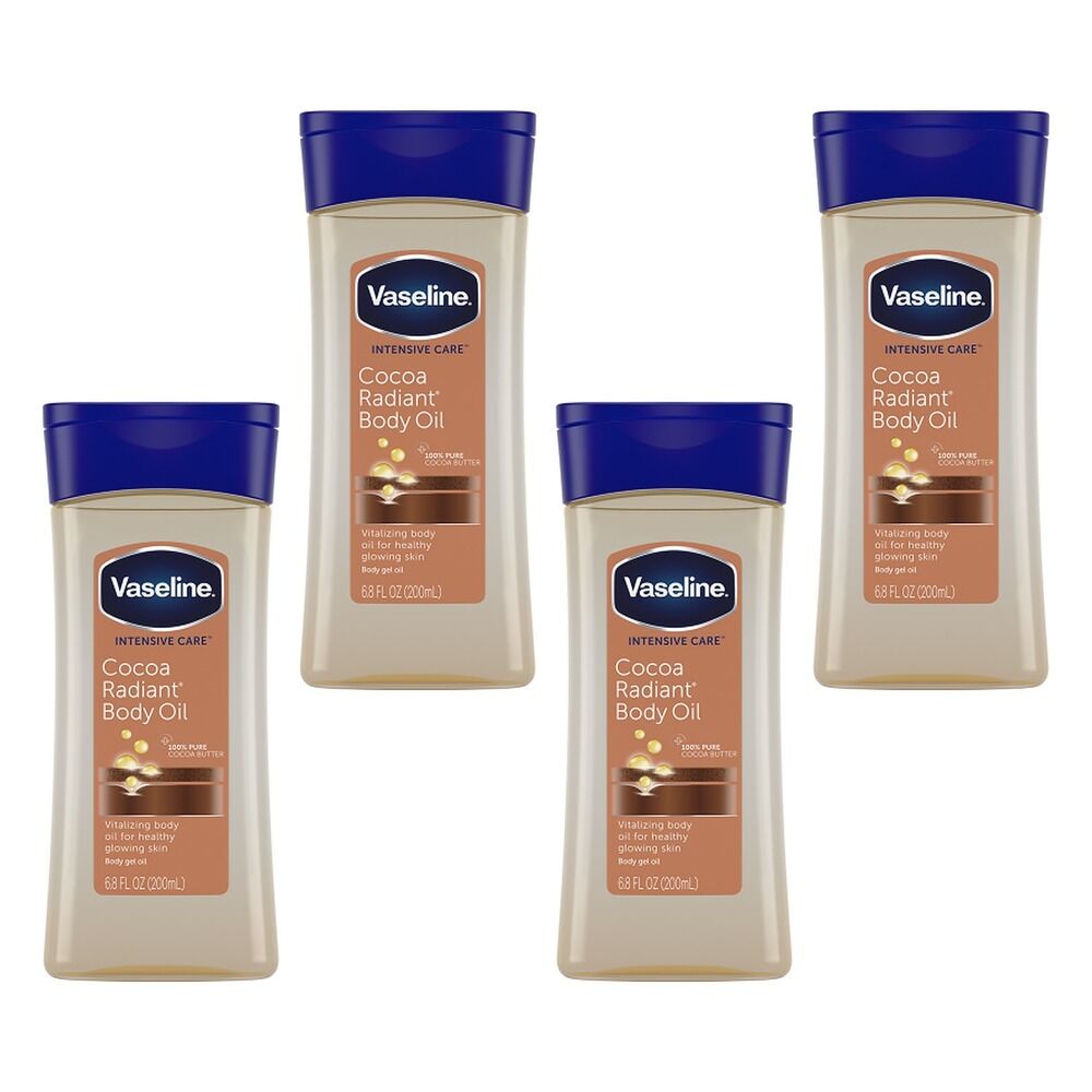 Vaseline Intensive Care Cocoa Radiant Body Oil 200mL Pack of 4