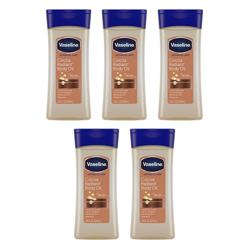 Vaseline Intensive Care Cocoa Radiant Body Oil 200mL Pack of 5