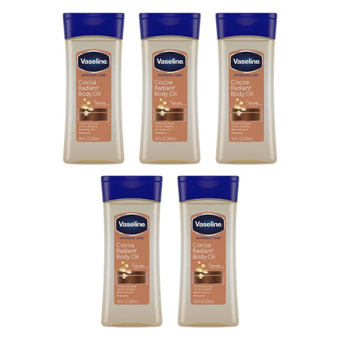 Vaseline Intensive Care Cocoa Radiant Body Oil 200mL Pack of 5