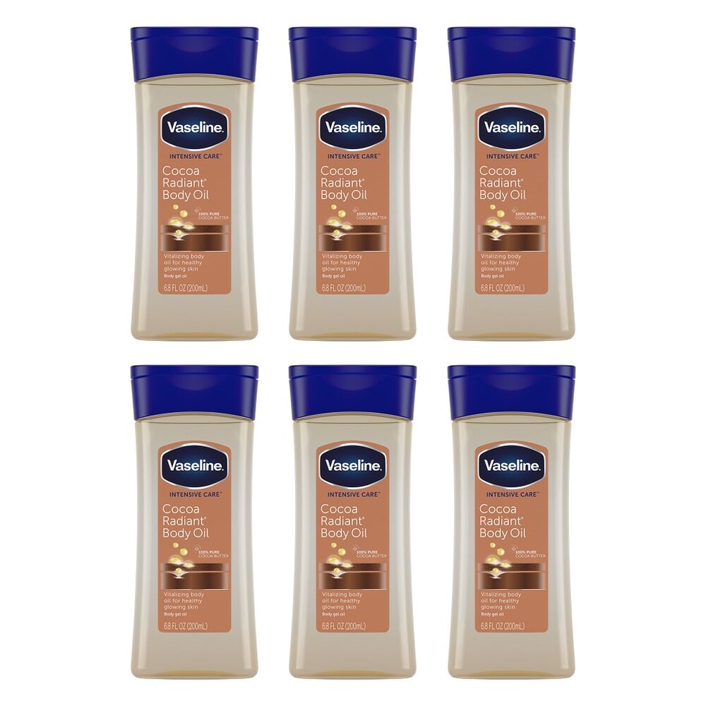 Vaseline Intensive Care Cocoa Radiant Body Oil 200mL Pack of 6