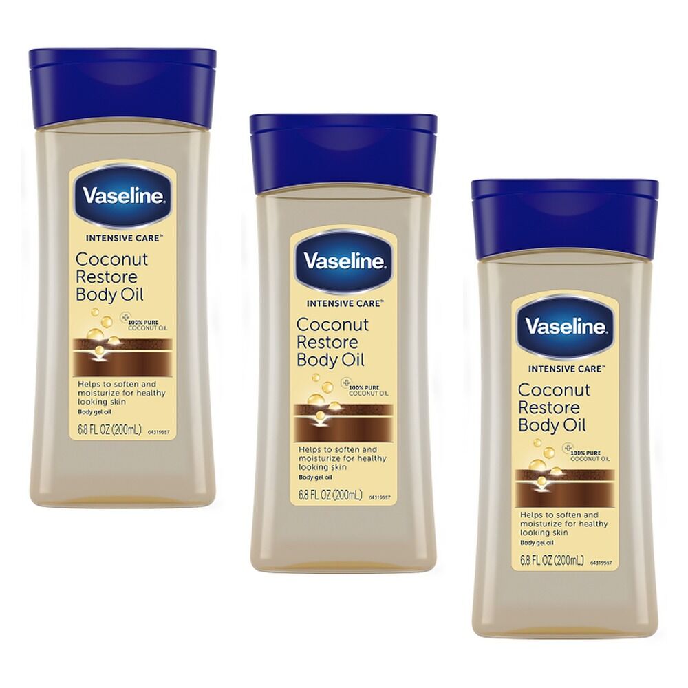 Vaseline Body Oil Coconut Restore 200ml Pack of 3