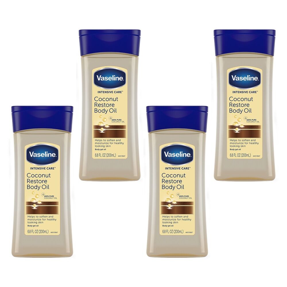 Vaseline Body Oil Coconut Restore 200ml Pack of 4