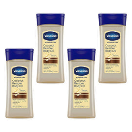 Vaseline Body Oil Coconut Restore 200ml Pack of 4