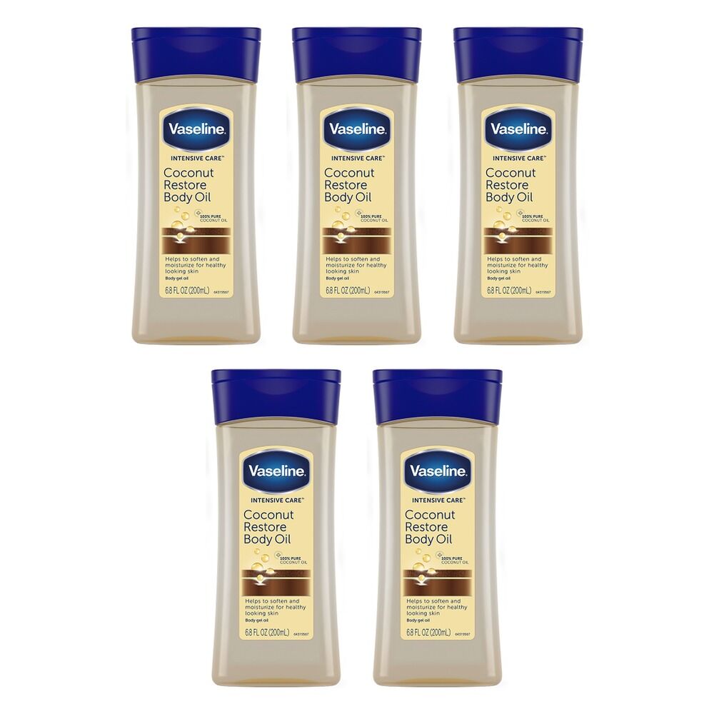 Vaseline Body Oil Coconut Restore 200ml Pack of 5
