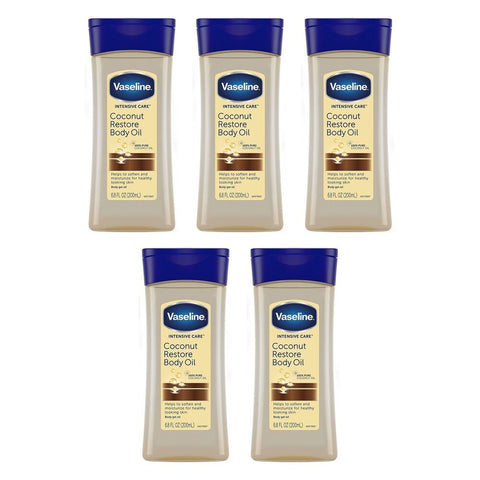 Vaseline Body Oil Coconut Restore 200ml Pack of 5