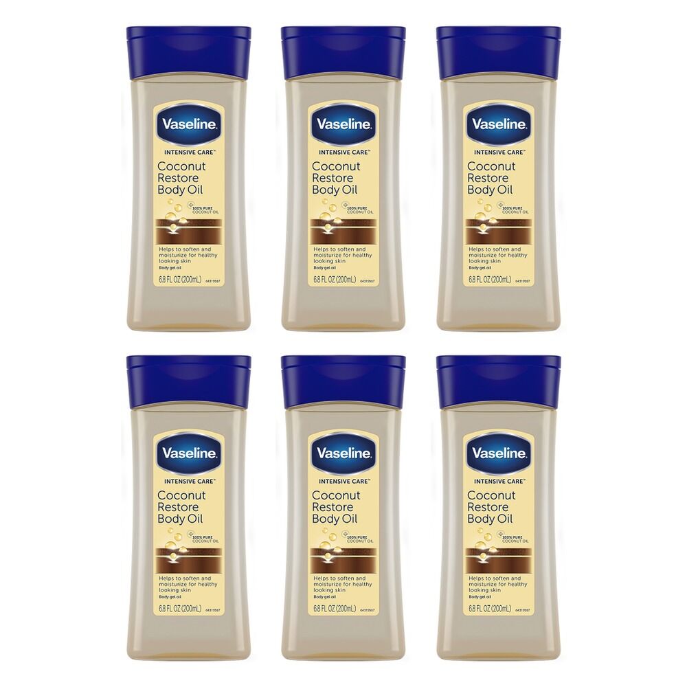 Vaseline Body Oil Coconut Restore 200ml Pack of 6