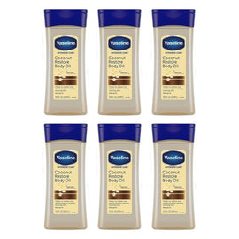 Vaseline Body Oil Coconut Restore 200ml Pack of 6