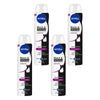 NIVEA Deo Aero Invisible Black & White Authentic 250mL Pack of 4