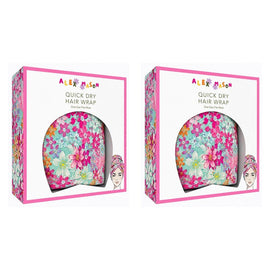 Alex Mason Quick Dry Hair Wrap Floral Pack of 2