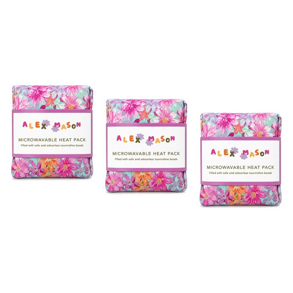 Alex Mason Microwavable Heat Pack, Floral Bundle of 3