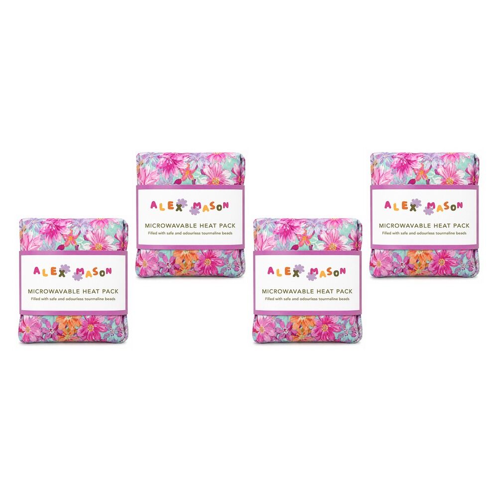 Alex Mason Microwavable Heat Pack, Floral Bundle of 4
