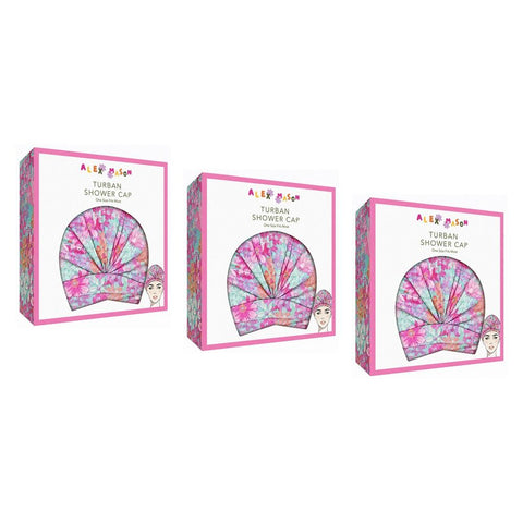 Alex Mason Turban Shower Cap Floral Pack of 3