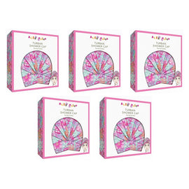 Alex Mason Turban Shower Cap Floral Pack of 5