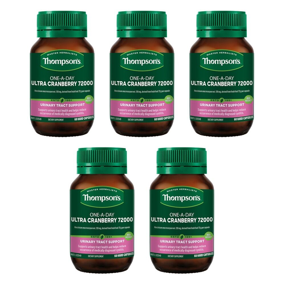 Thompson's One-A-Day Ultra Cranberry 72000mg 60 Capsules Pack of 5