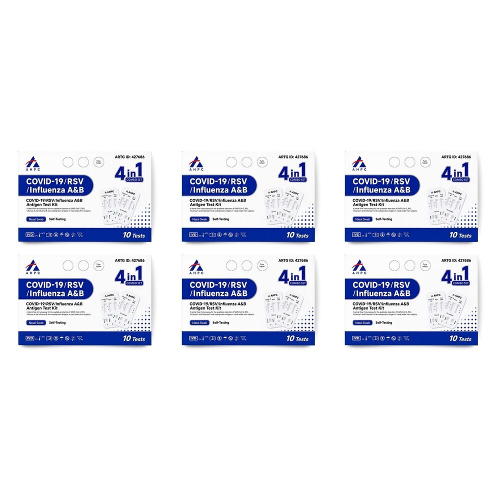 Fanttest APHC RSV/Flu A/B Covid-19 Nasal Test 10 Pack Bundle of 6