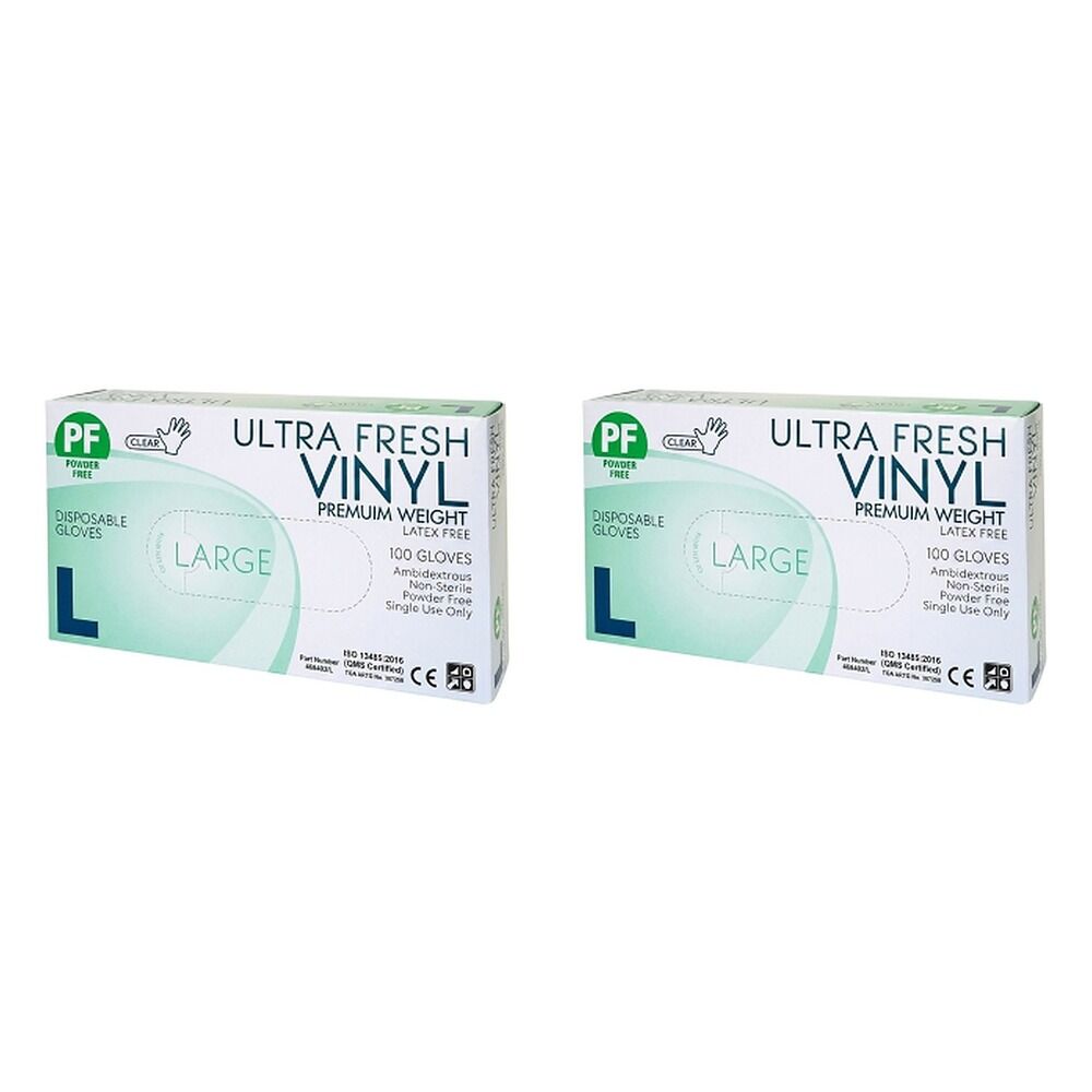 Ultrafresh Vinyl Gloves Large 100 Pack Bundle of 2