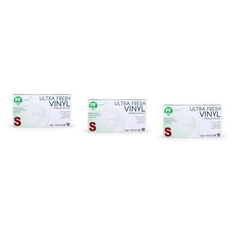 Ultrafresh Vinyl Gloves Small 100 Pack Bundle of 3