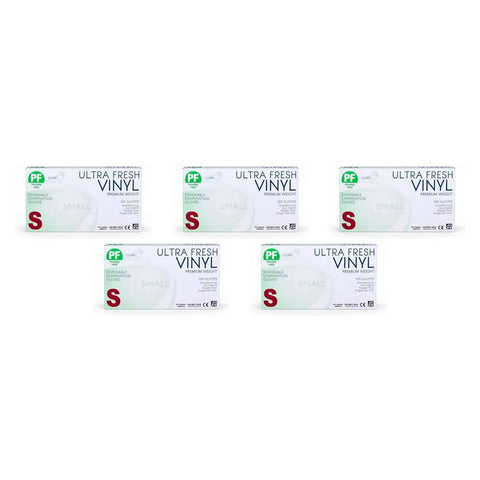 Ultrafresh Vinyl Gloves Small 100 Pack Bundle of 5