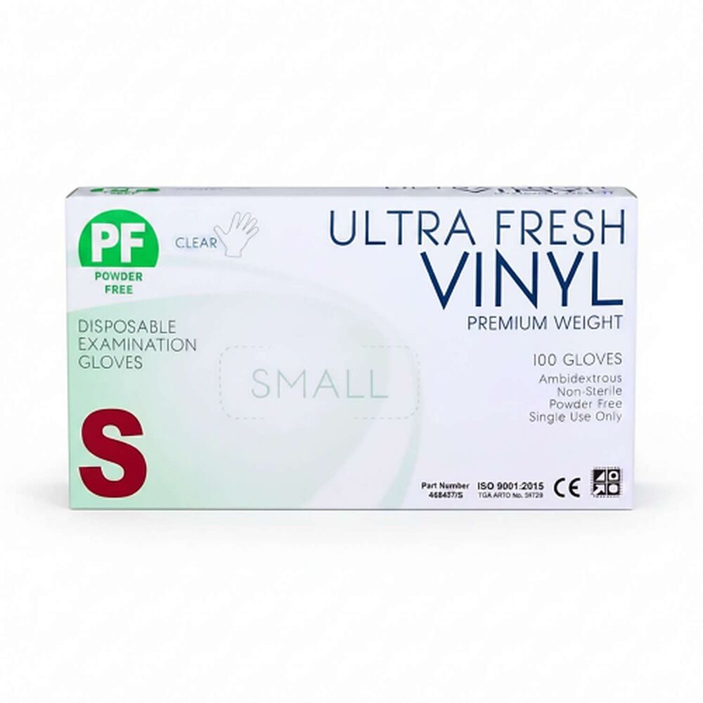 Ultrafresh Vinyl Gloves Small 100 Pack