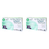 Ultrafresh Vinyl Gloves Extra Large 100 Pack Bundle of 2