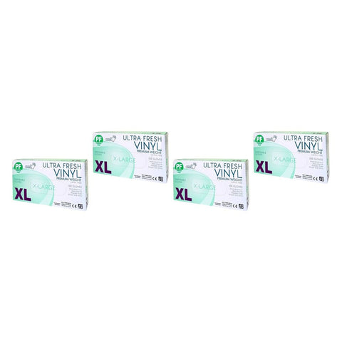 Ultrafresh Vinyl Gloves Extra Large 100 Pack Bundle of 4
